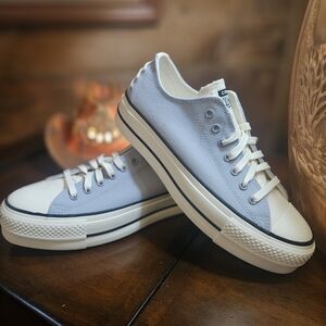 Converse Lavender and White Low-Top Sneakers